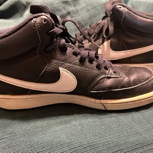 Nike Black and Cream High-Top Sneakers